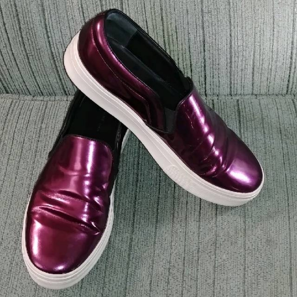 Metallic Purple Slip-On Sneakers - Picture 1 of 12